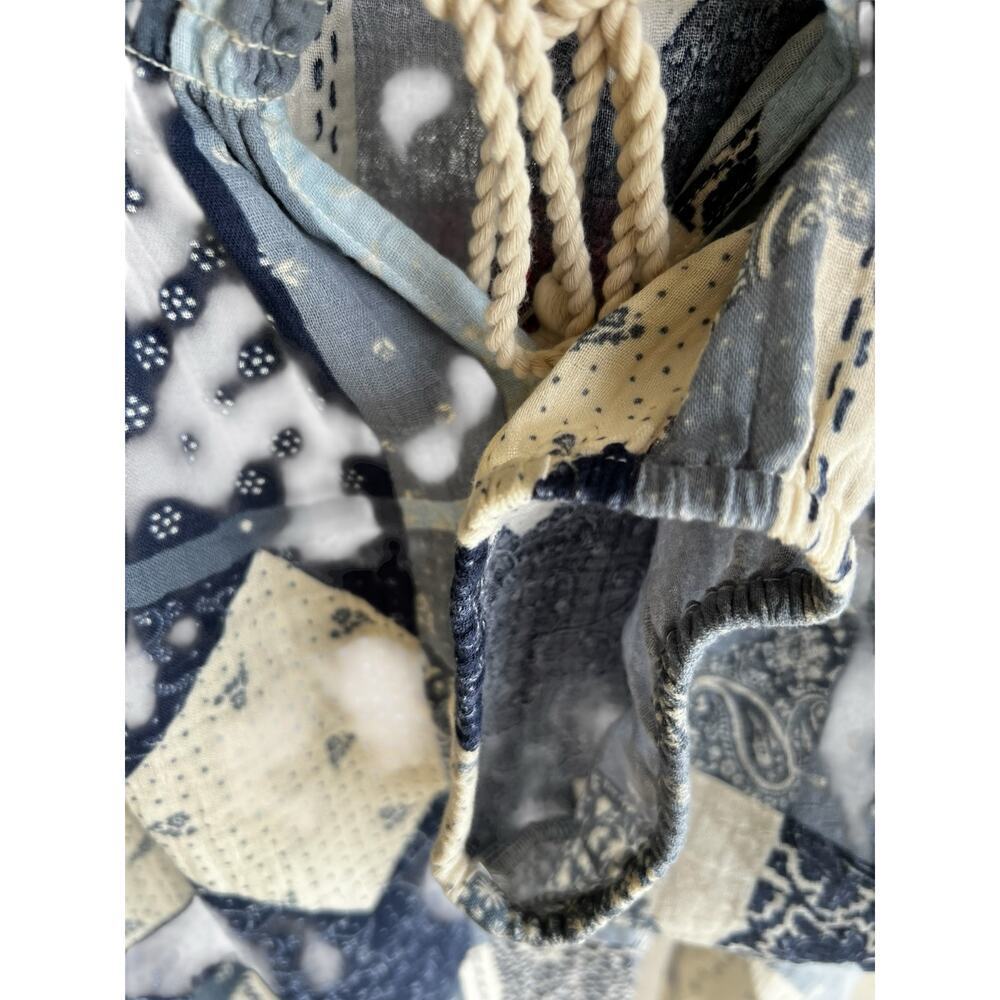 Wonderly Blue Patchwork Pattern Smocking Dolman S… - image 4